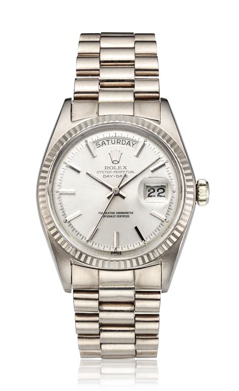 18k white gold day date rolex|rolex day date 36mm gold.